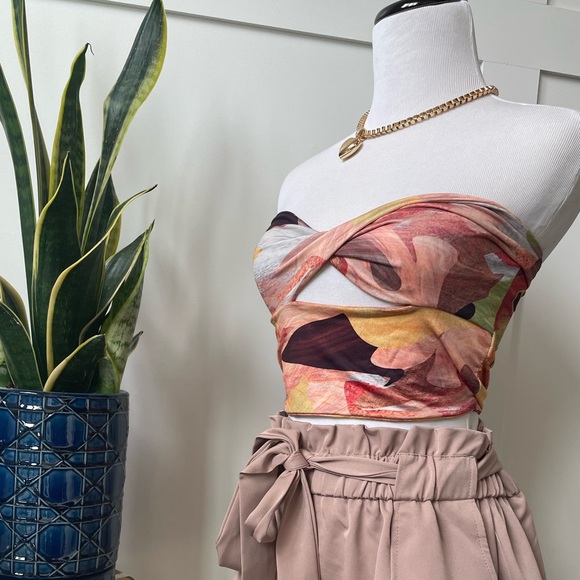 Rust Slinky Printed Twist Bandeau - Picture 4 of 8